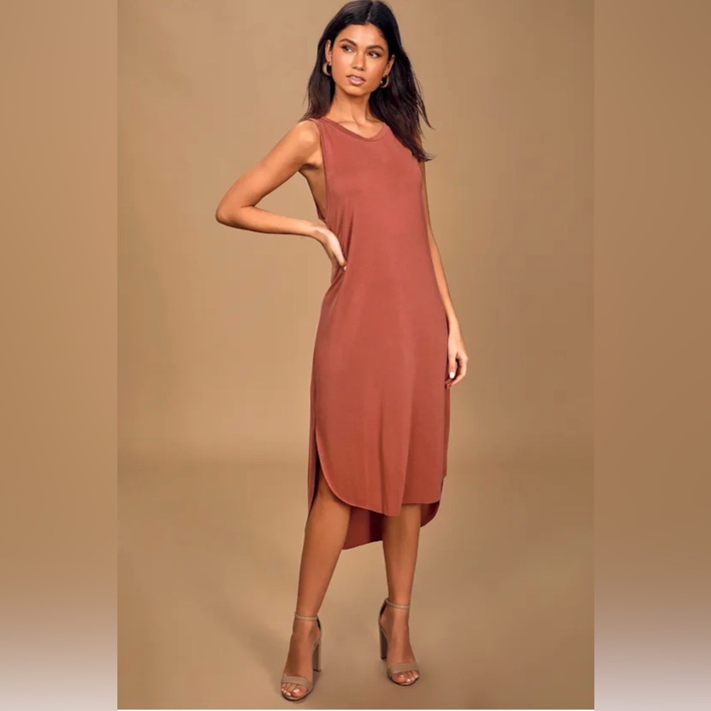 Lulus Lush Midnight Lady Washed Red Midi Dress - Size Small